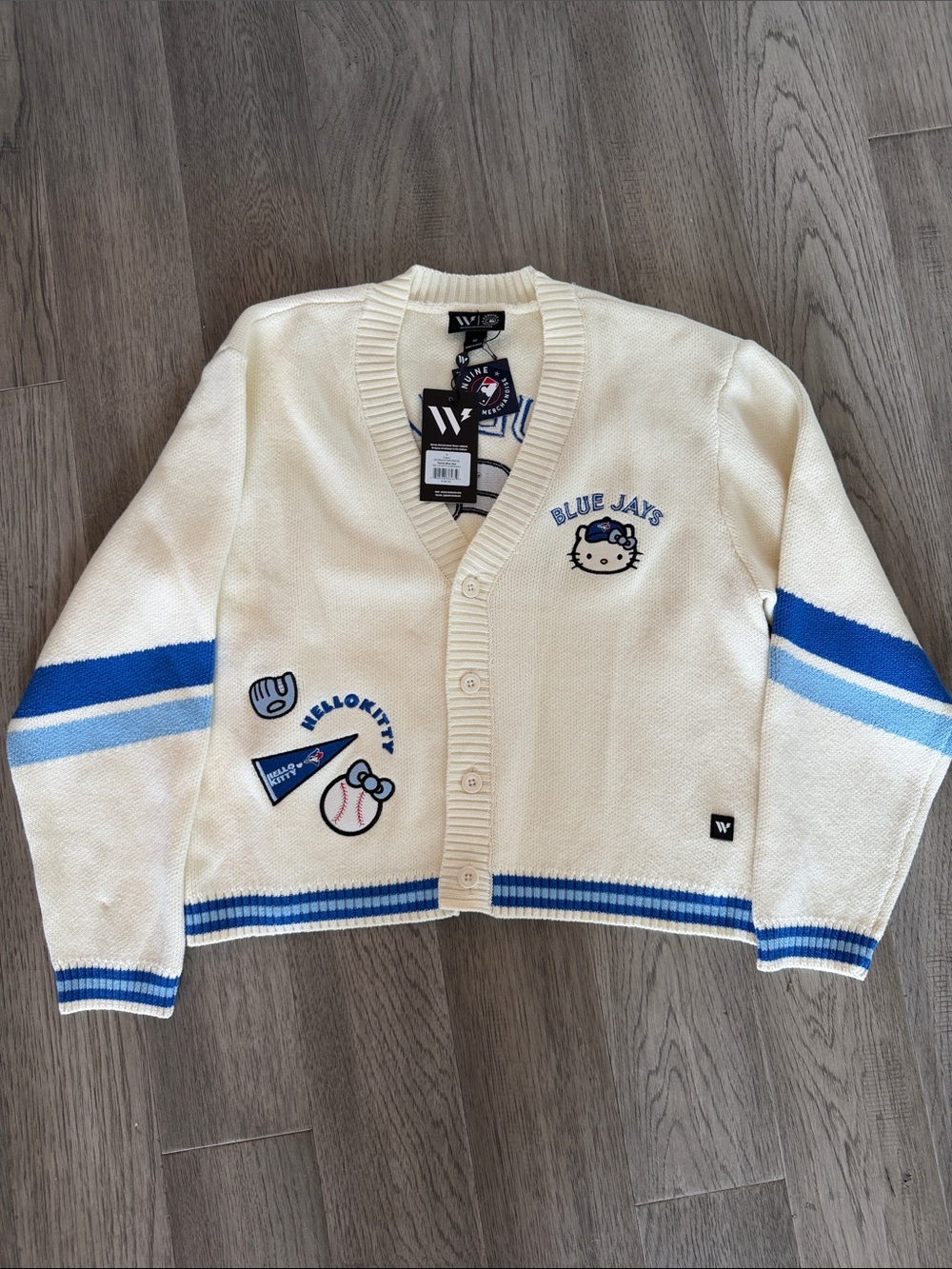 Blue Jays x Hello Kitty Cream Knit Cardigan